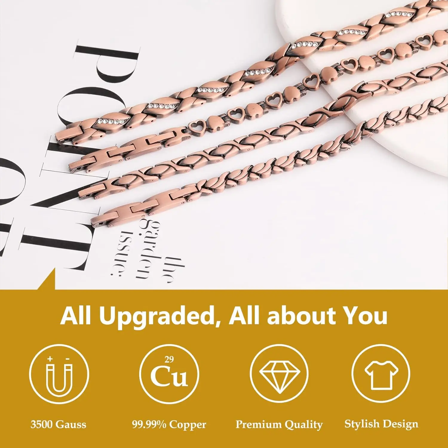 سوار مغناطيسي من النحاس النقي  - مراجعة Health Wellness Bracelet وسعره