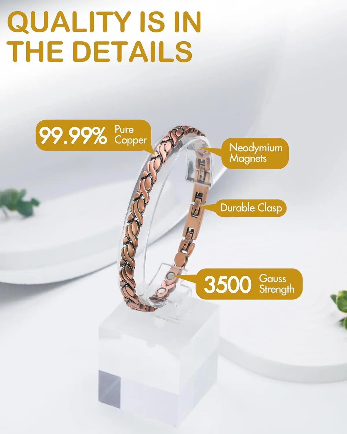 سوار مغناطيسي من النحاس النقي  - مراجعة Health Wellness Bracelet وسعره