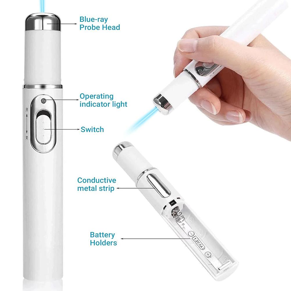 قلم تدليك العين بالضوء الأزرق  - مراجعة Acne Light Therapy Pen وسعره
